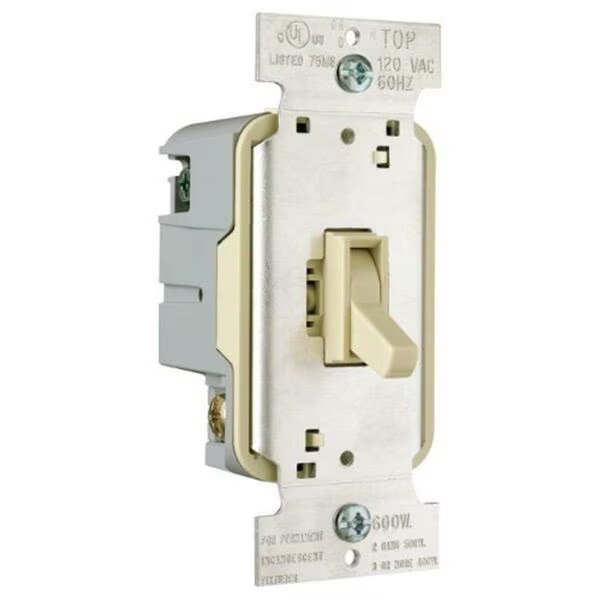 Dimmer-Toggle&#44; Single Pole&#44; Ivory, Preferred Industries, Mfr#: 609500